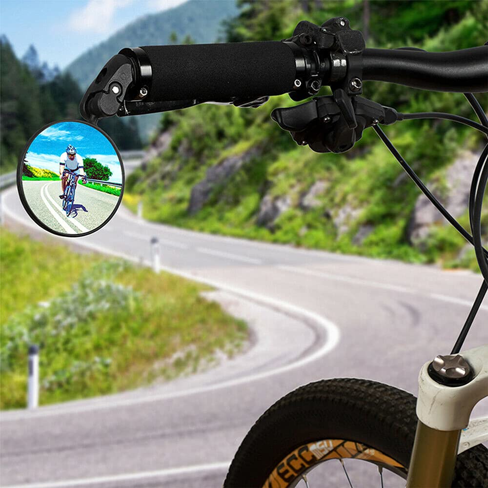 **KOUISYY 2Pcs Bike Mirror - HD Safety Rearview Mirrors for Mountain & Road Bicycles, Adjustable Bar End Cycling Mirrors for Enhanced Visibility - Perfect for Commuting, Touring & Off-Road Adventures**