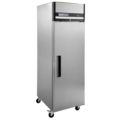 69K-164 Commercial Reach-In Freezer - 23 Cu. Ft. Stainless Steel 1-Door Freezer for Restaurants, Grocery Stores & Food Service Businesses - Ideal for Frozen Food Storage & Bulk Inventory