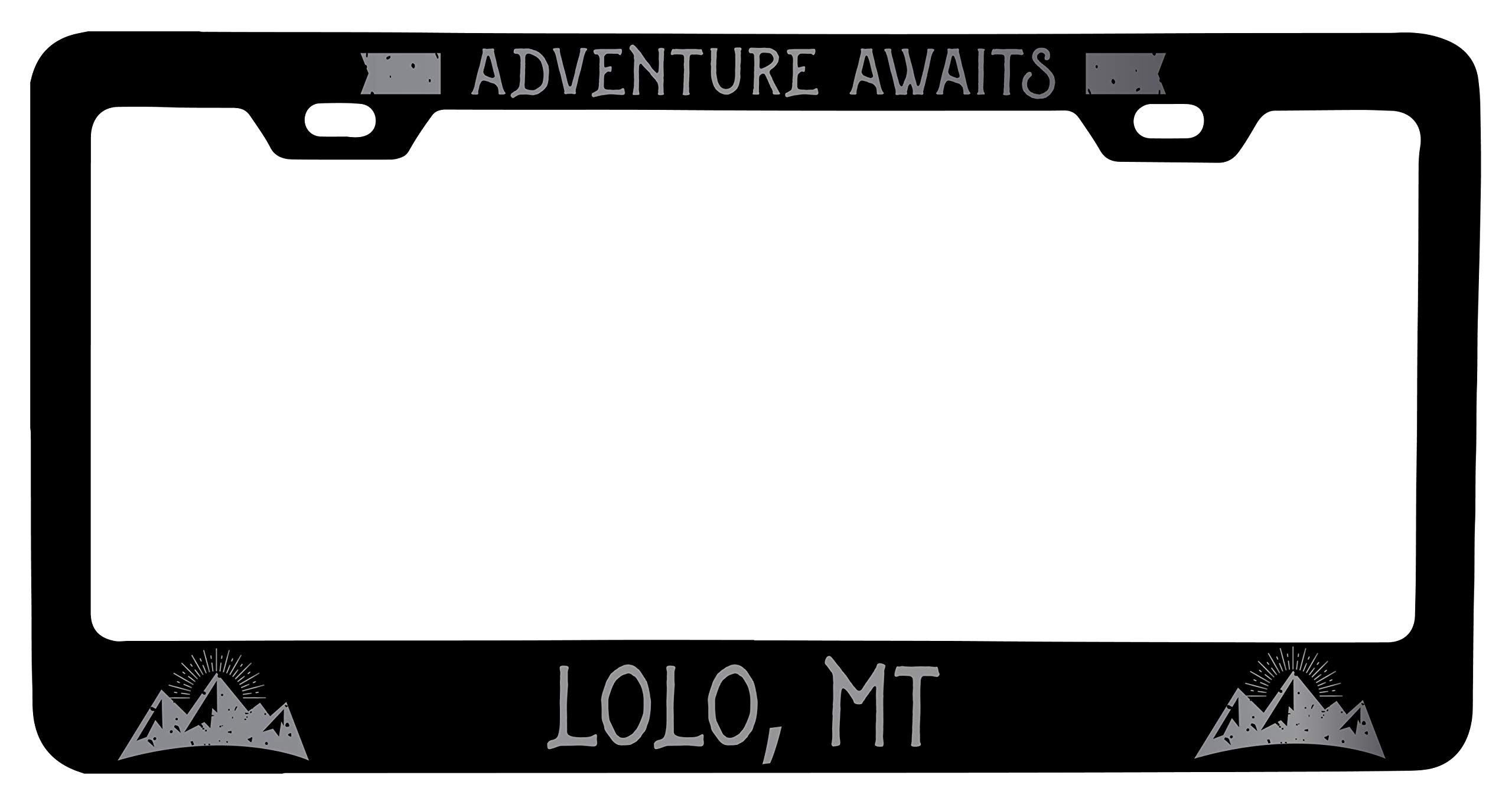 R&R Imports Lolo Montana Laser Etched Vanity Black Metal License Plate Frame - Stylish Car Accessory for Personalization & Gift Giving
