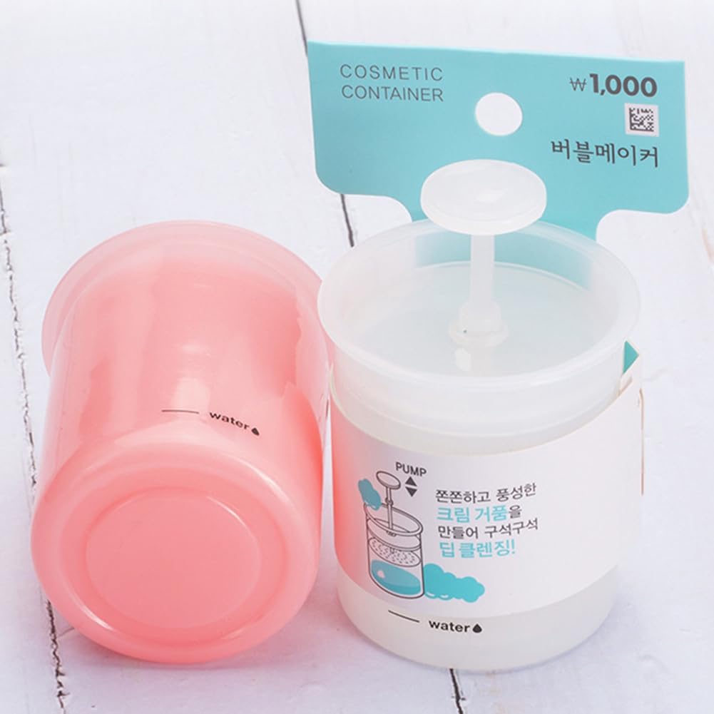 Best Manual Face Foam Maker for Facial Cleanser & Shower - Bubble Foamer Cup for Face Wash, Bath & Shampoo (White+Pink) | Perfect for Skincare Routine & Spa Day at Home