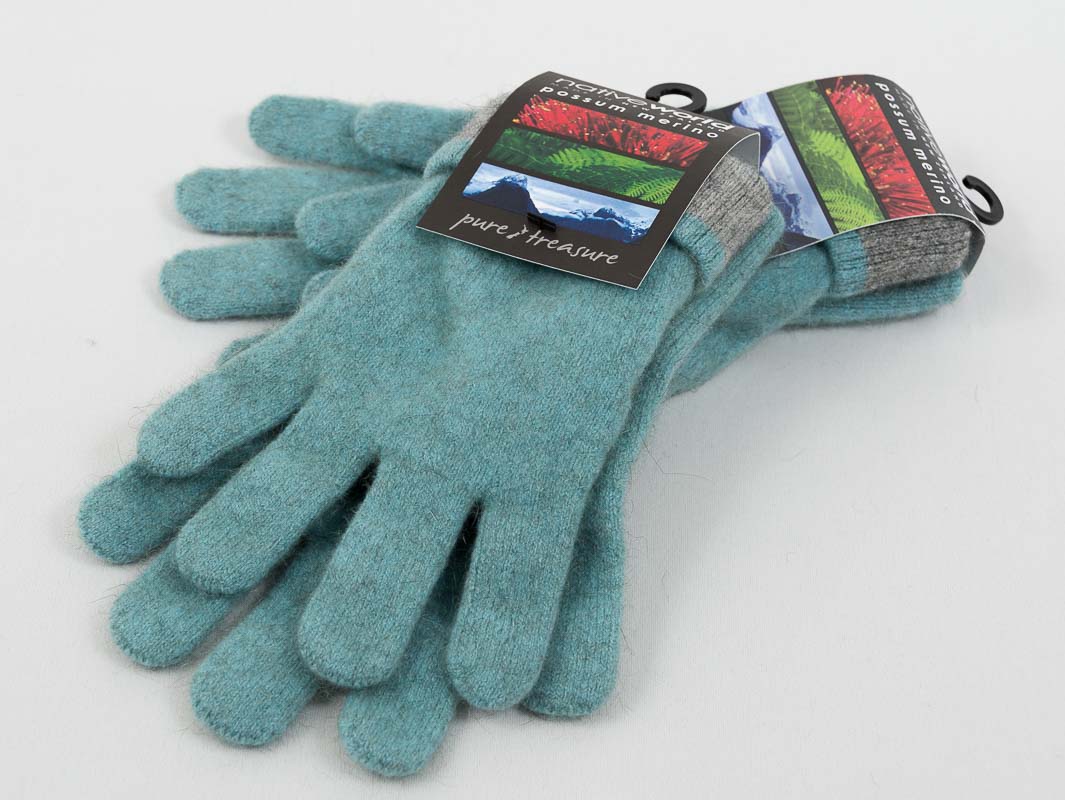 Topaz Women's Two-Tone Gloves - Soft Possum Merino Wool Blend - Warm Winter Accessories for Outdoor Activities & Fashion NX688