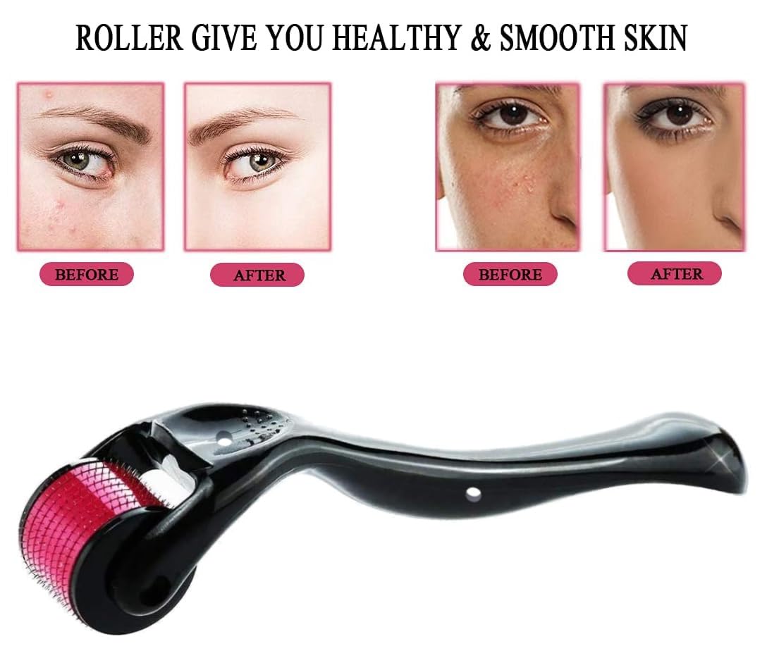 3 Pack Derma Roller Set with 540 Titanium Needles (0.5mm, 1mm, 1.5mm) for Hair Regrowth, Beard Growth & Scalp Care | Safe & Effective Micro Needle Therapy for Men & Women | At-Home Hair Loss Treatment & Facial Skin Rejuvenation | Perfect for Hair, Beard, Face & Body Care Routine