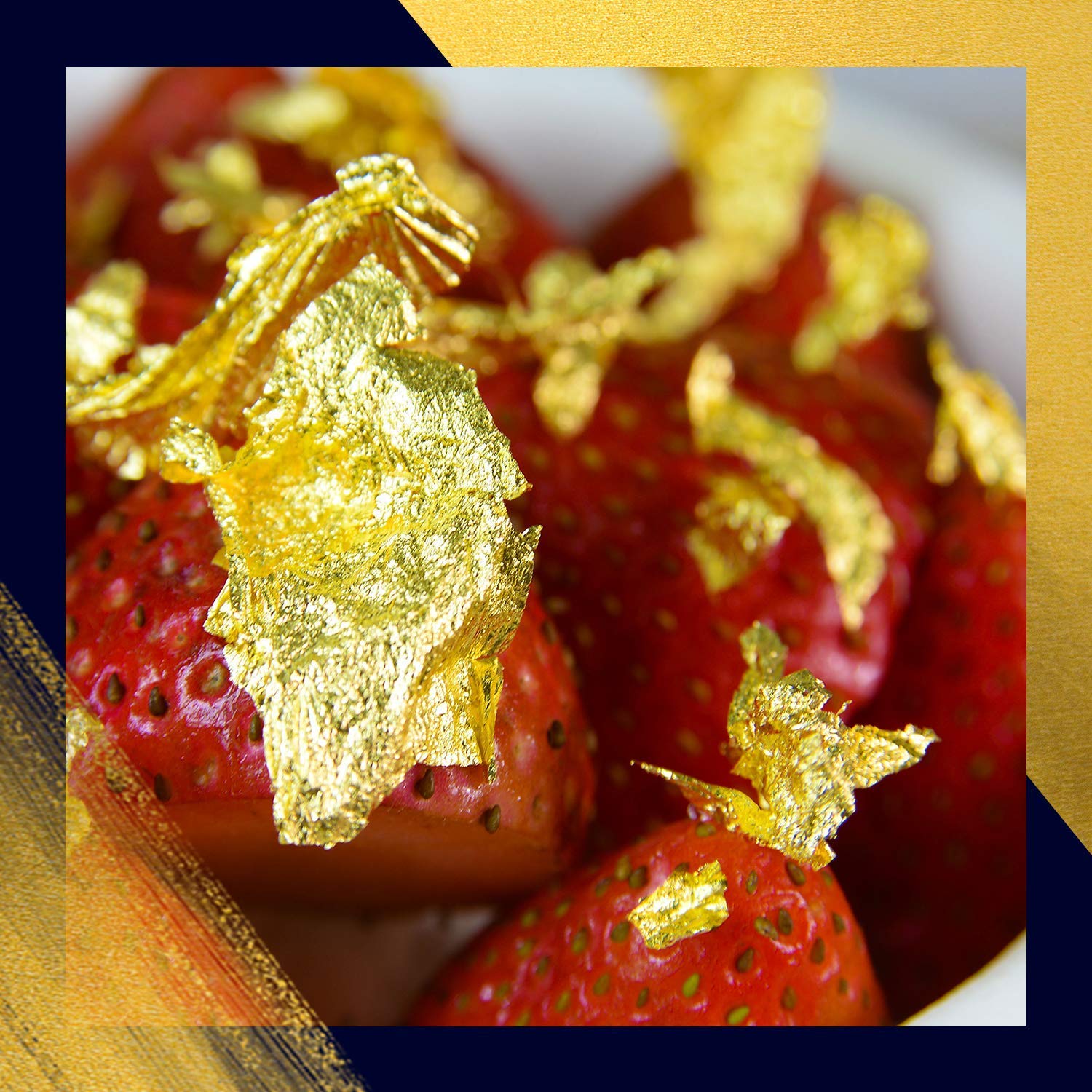 24K Edible Gold Leaf Sheets - 1.5 Inch for Cake & Cupcake Decorations, Chocolate & Dessert Topping - Premium Loose Gold Leaf with 5 Interleaf Sheets | Perfect for Wedding Cakes, Gourmet Desserts & Luxury Food Presentation