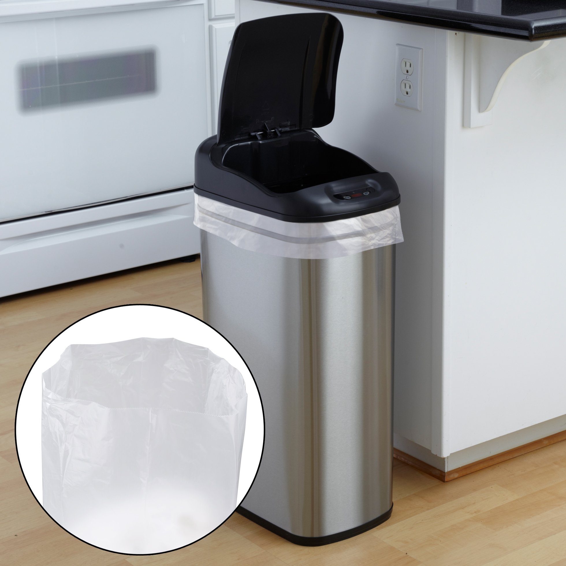 13 Gallon Clear Kitchen Trash Bags - 110 Count Heavy Duty Garbage Bags for Home, Office & Commercial Use | Odor Control & Leak Proof Waste Disposal Bags