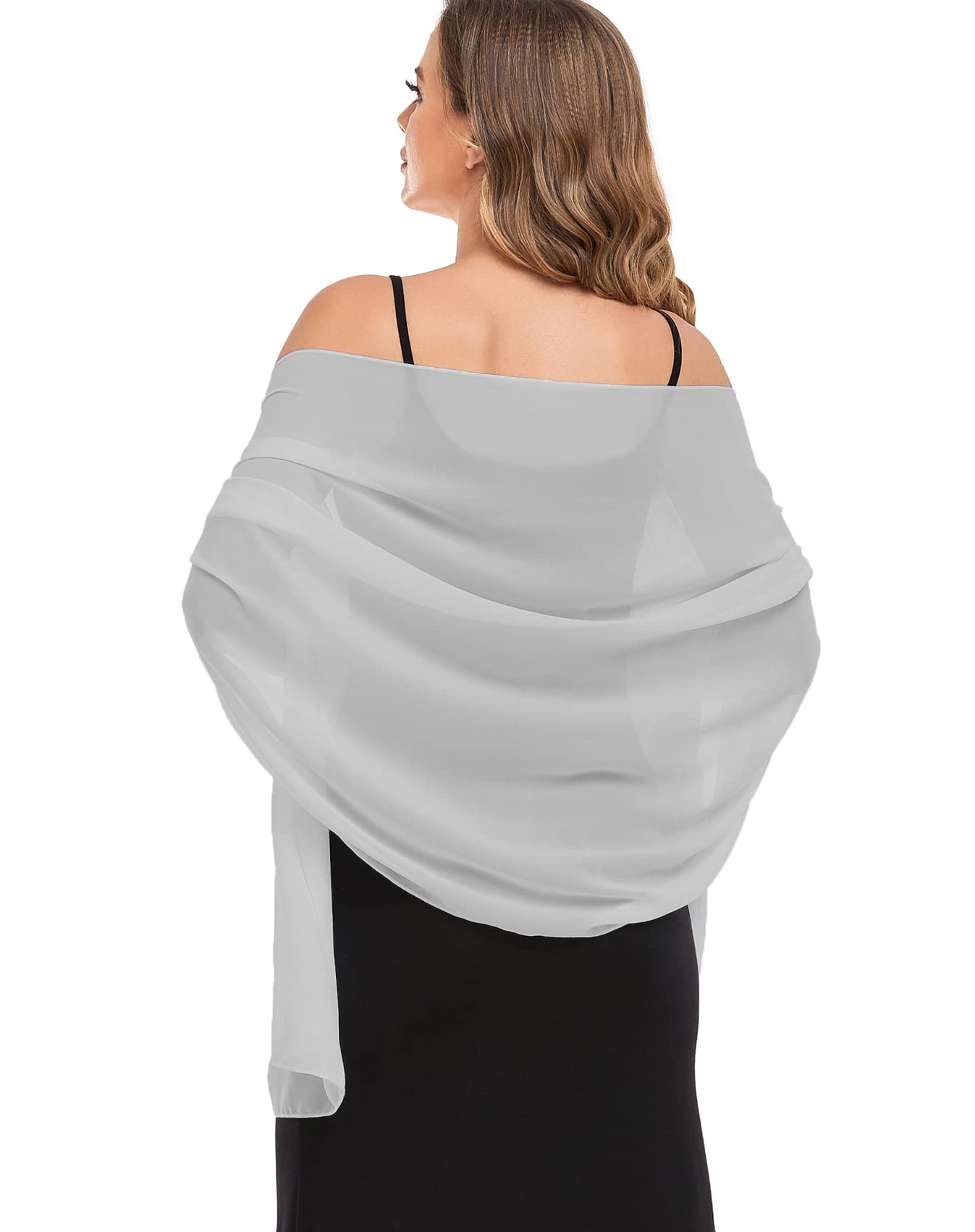 Elegant Sheer Chiffon Shawls for Women - Soft Silky Wraps for Evening Dresses, Wedding & Bridal Accessories - Perfect for Formal Events, Date Nights & Special Occasions