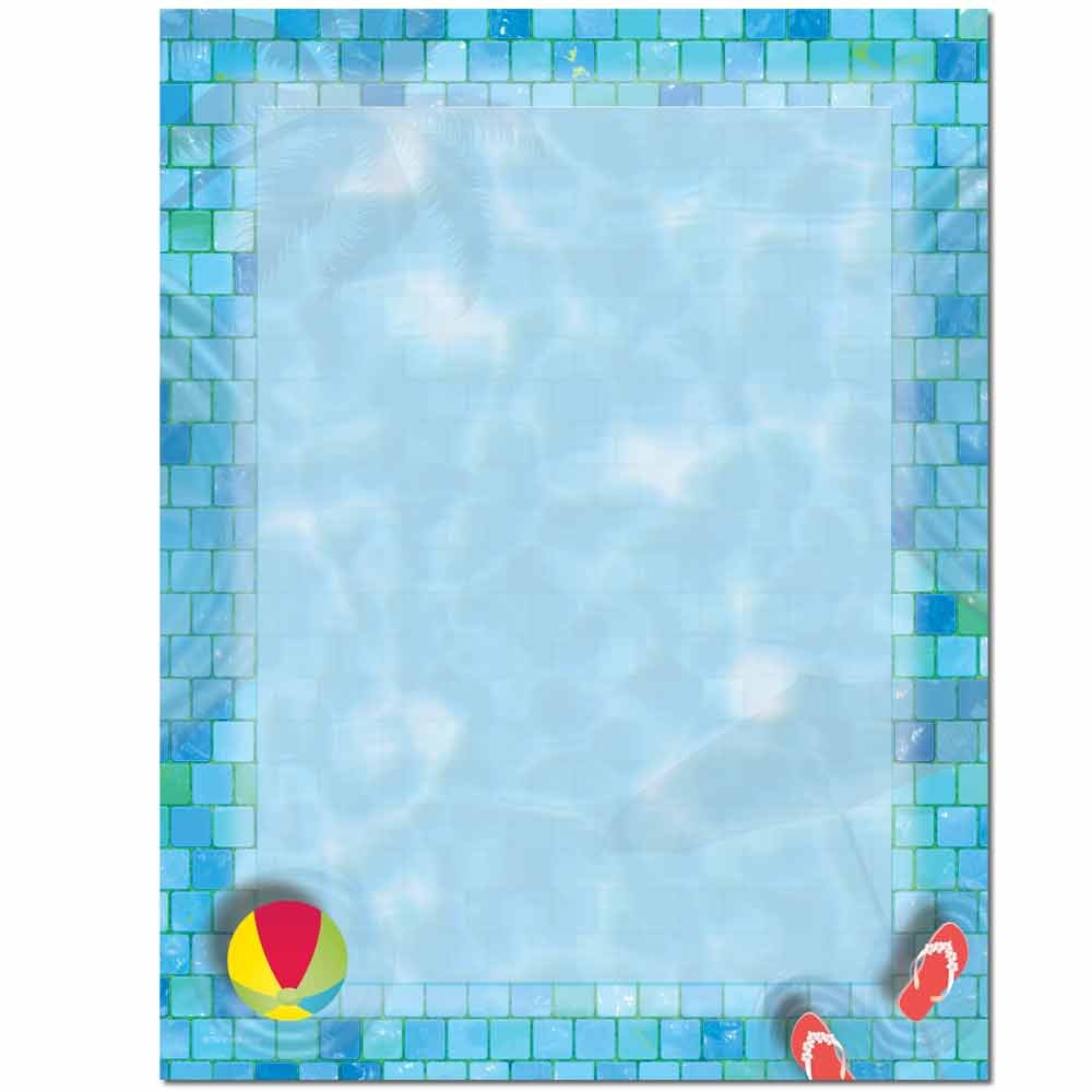 Premium Swimming Pool Letterhead Paper - 25 Pack for Laser & Inkjet Printers | Perfect for Pool Maintenance Businesses, Swim Schools & Aquatic Centers