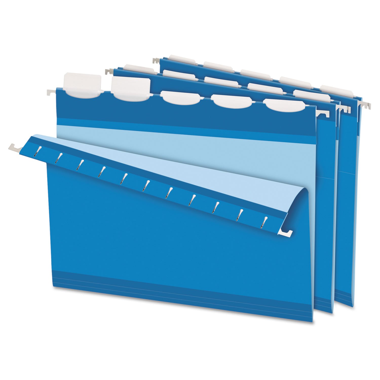 Pendaflex Ready-Tab Colored Reinforced Hanging Folders - Letter Size, 1/5-Cut Tabs, Blue (25/Box) - Durable File Organizers for Office, Home & School Document Storage