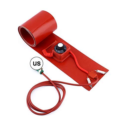 200L/55 Gallon 1000W Barrel Heater - Silicone Rubber Heating Blanket for Metal Oil Drums & Heavy-Duty Pails (110V US Plug) - Ideal for Industrial, Chemical & Food Processing Applications