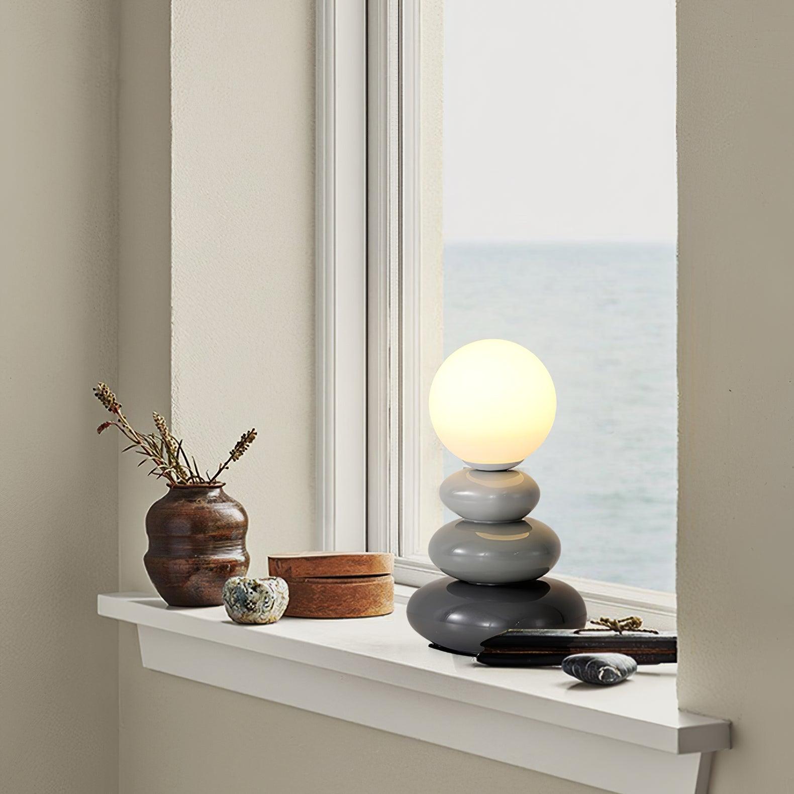 Triple Gourd Table Lamp - Modern Handcrafted Ceramic Nightstand Light for Bedroom, Living Room & Office Decor - Perfect for Ambient Lighting and Home Styling