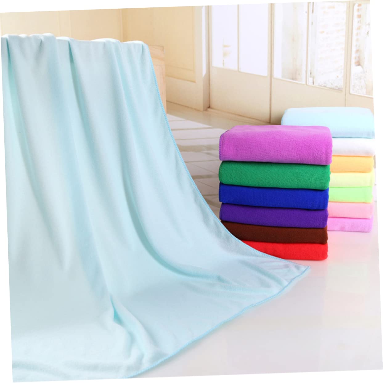 Premium 30x70cm Light Blue Towels & Washcloths Set - Soft Bath, Hair, Face & Car Cleaning Cloths for Home, Spa & Travel Use