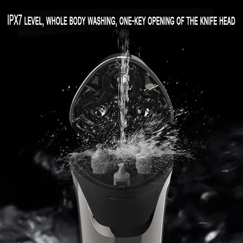 Waterproof Electric Head Shaver for Bald Men - Rechargeable Rotary Razor for Wet/Dry Shaving, Powerful Men's Grooming Kit | Perfect for Travel, Gym & Daily Facial Hair Care