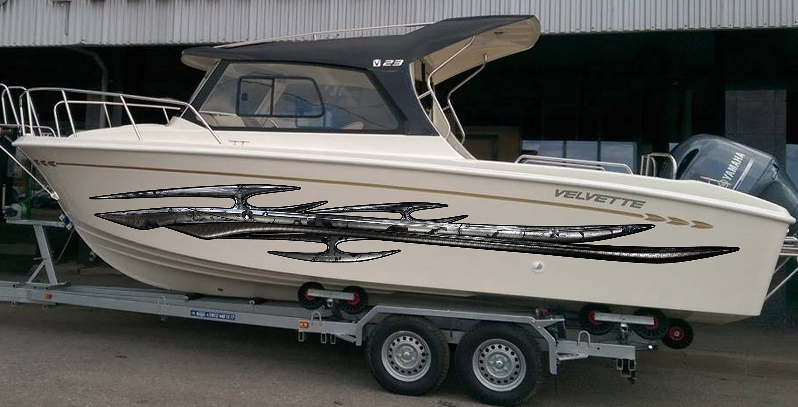 Tribal Vinyl Boat Decals - Premium Self-Adhesive RV & Marine Graphics - Waterproof Lumina 4200 Vinyl Stickers (5x90) - Perfect for Boat Hulls, Trailers & Outdoor Equipment Decoration