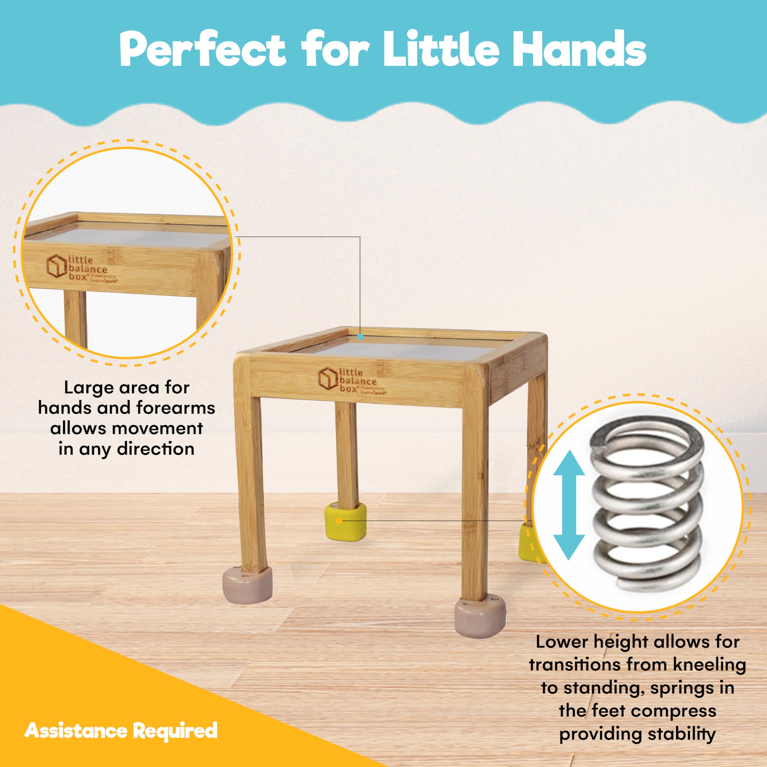 Best 2-in-1 Wooden Push Pull Walker Toy for Toddlers - Little Balance Box with Spring Feet, No Wheels Design - Perfect First Walker for Boys & Girls (Grey + Booties) - Ideal for Learning to Walk, Developing Balance & Motor Skills