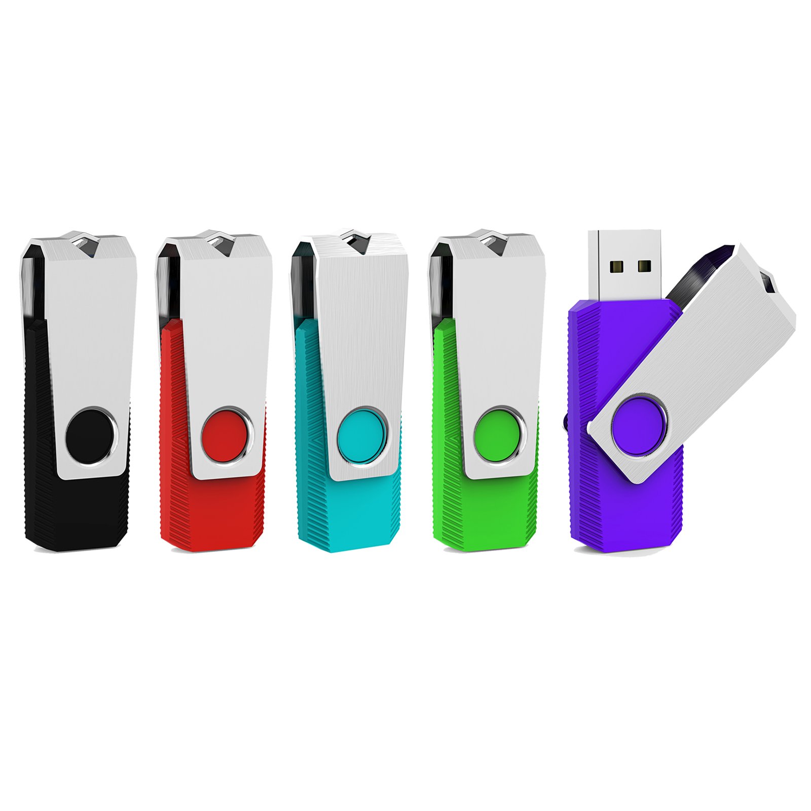 5-Pack 128GB USB 3.0 Flash Drives - Mixed Colors for Computer & Data Storage