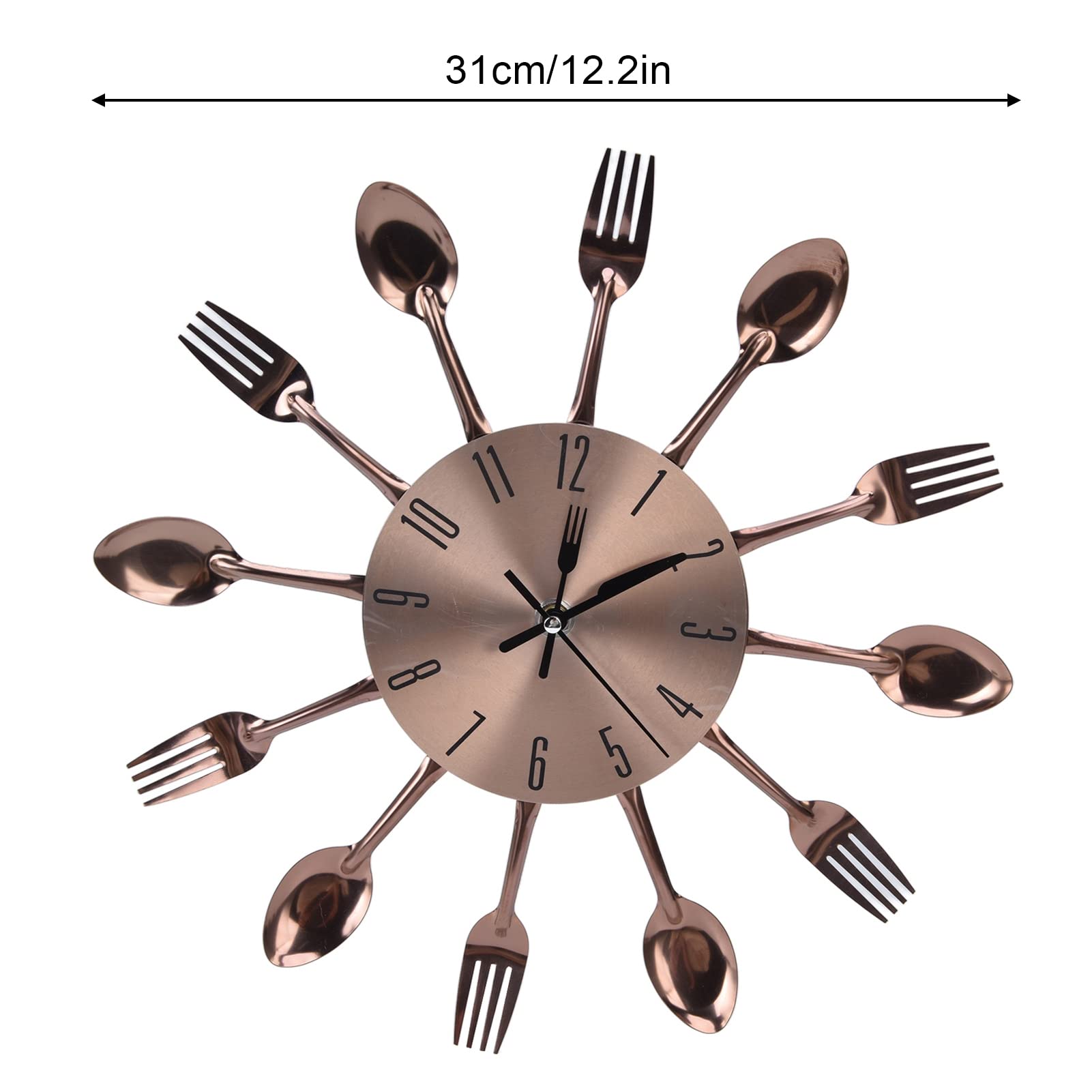 Modern 3D Mirror Surface Cutlery Wall Clock - DIY Kitchen Utensil Spoon Fork Wall Decor for Home, Living Room, and Kitchen Decoration, Perfect for Dining Area and Breakfast Nook