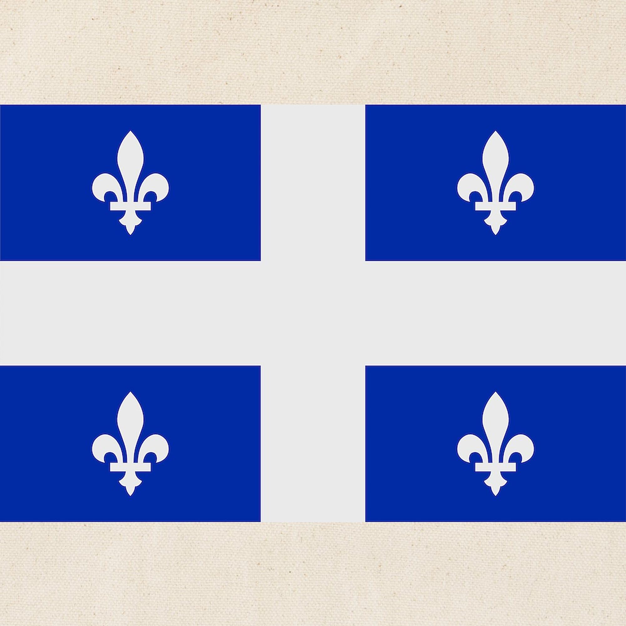 Quebec Canada Flag Tote Bag - Natural Canvas Reusable Shopping Bag for Groceries, Beach & Travel | Eco-Friendly Cotton Carryall