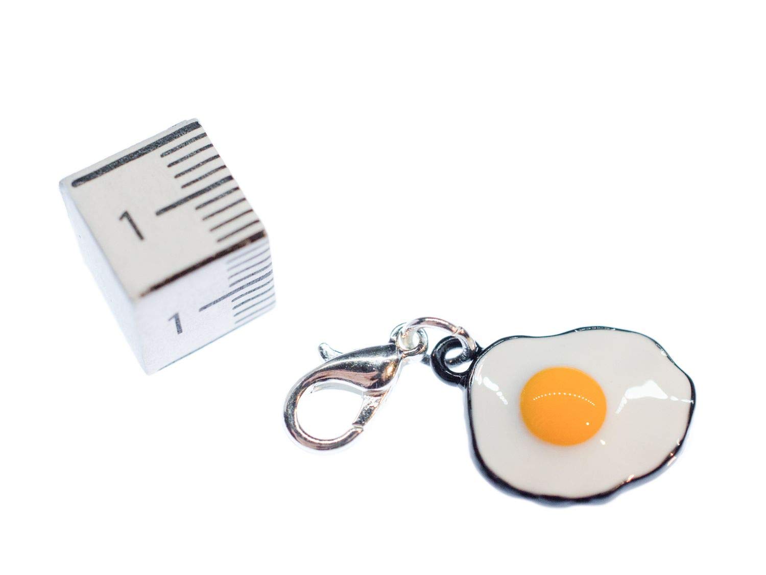 Miniblings Fried Egg Charm Pendant - Cute Breakfast & Brunch Food Jewelry for Women - Perfect for Cooking Enthusiasts & Foodie Gifts