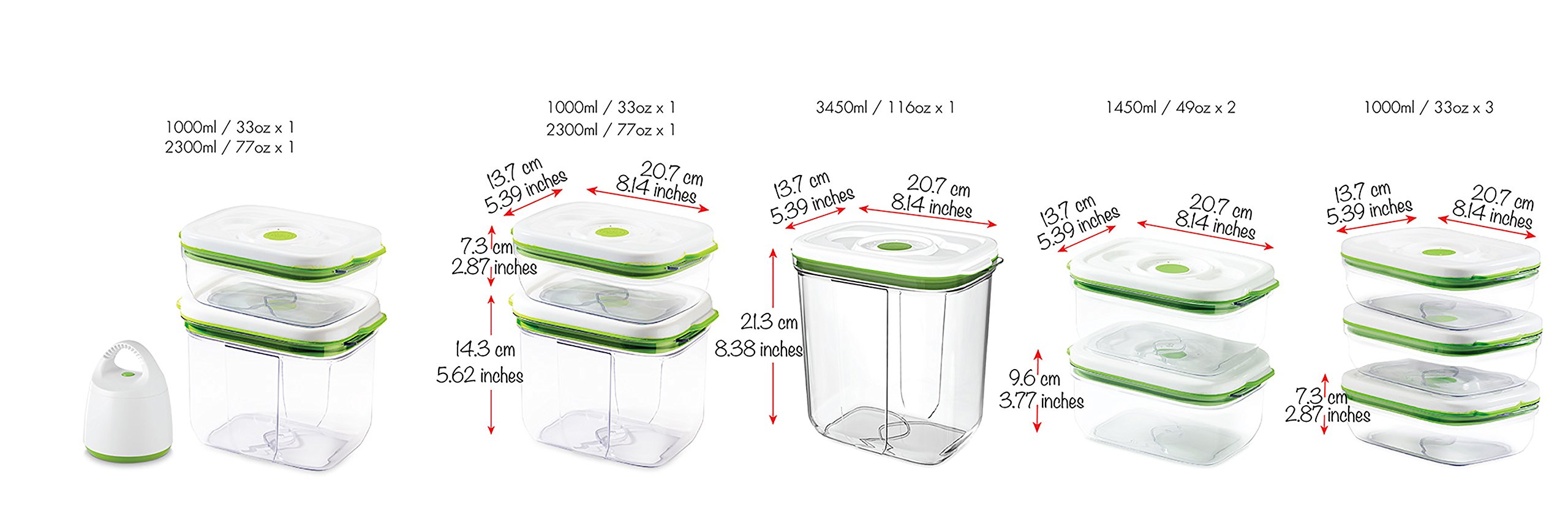 FOSA Vacuum Seal Food Storage Containers - 2 Pack Medium 49 oz Reusable BPA-Free Airtight Kitchen Containers for Meal Prep, Leftovers & Sous Vide (Vacuum Pump Sold Separately) | Perfect for Freezing, Organizing Pantry & Preserving Freshness