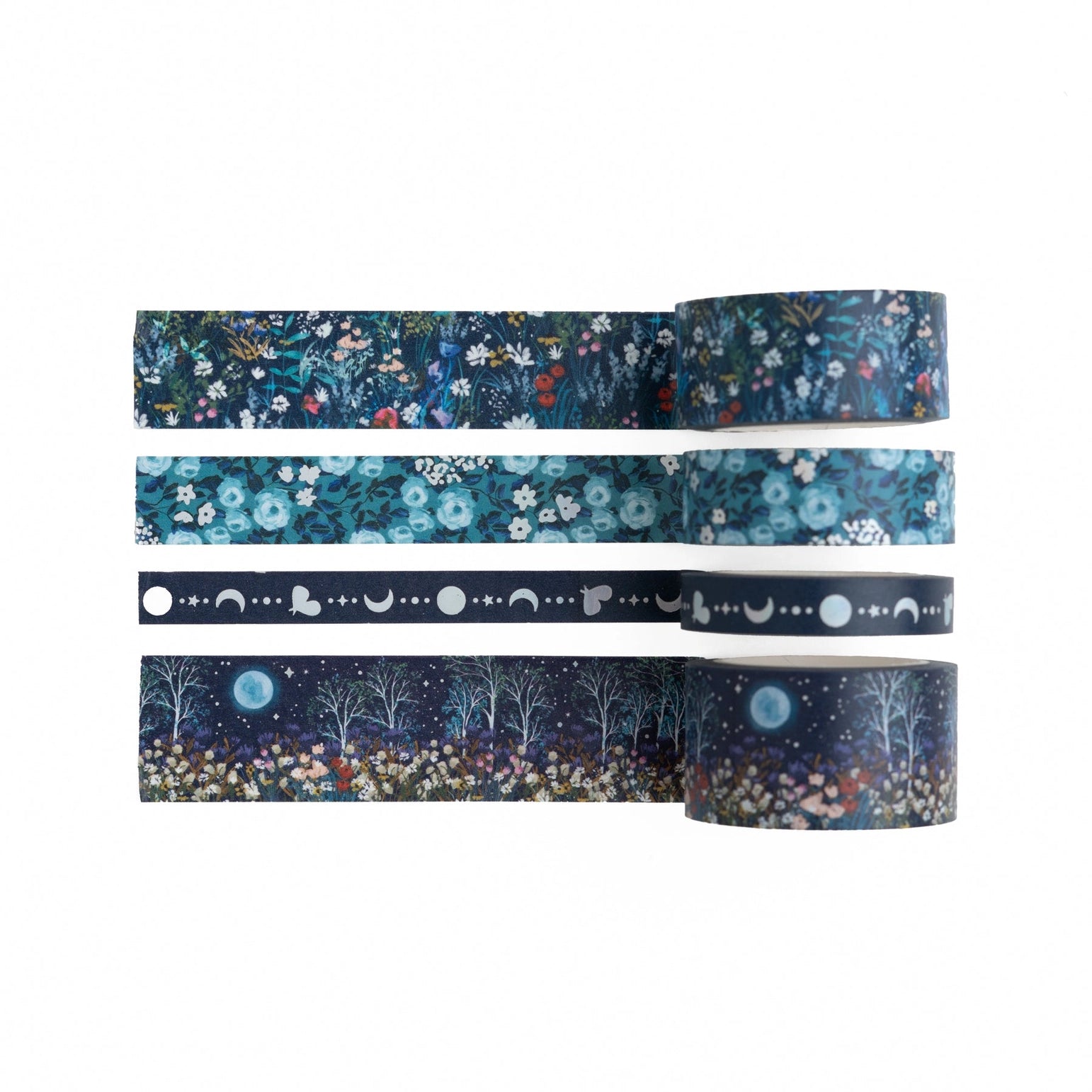 Archer and Olive Moonlit Garden Washi Tape Set - 20 Rolls Decorative Japanese Paper Tape for Journaling, Scrapbooking, Bullet Journal & Planner Decor