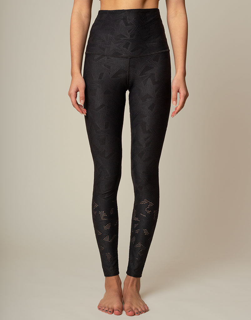 Superstar Jacquard Leggings for Women - High Waist Yoga Pants with Breathable Fabric - Perfect for Workout, Running & Lounge Wear
