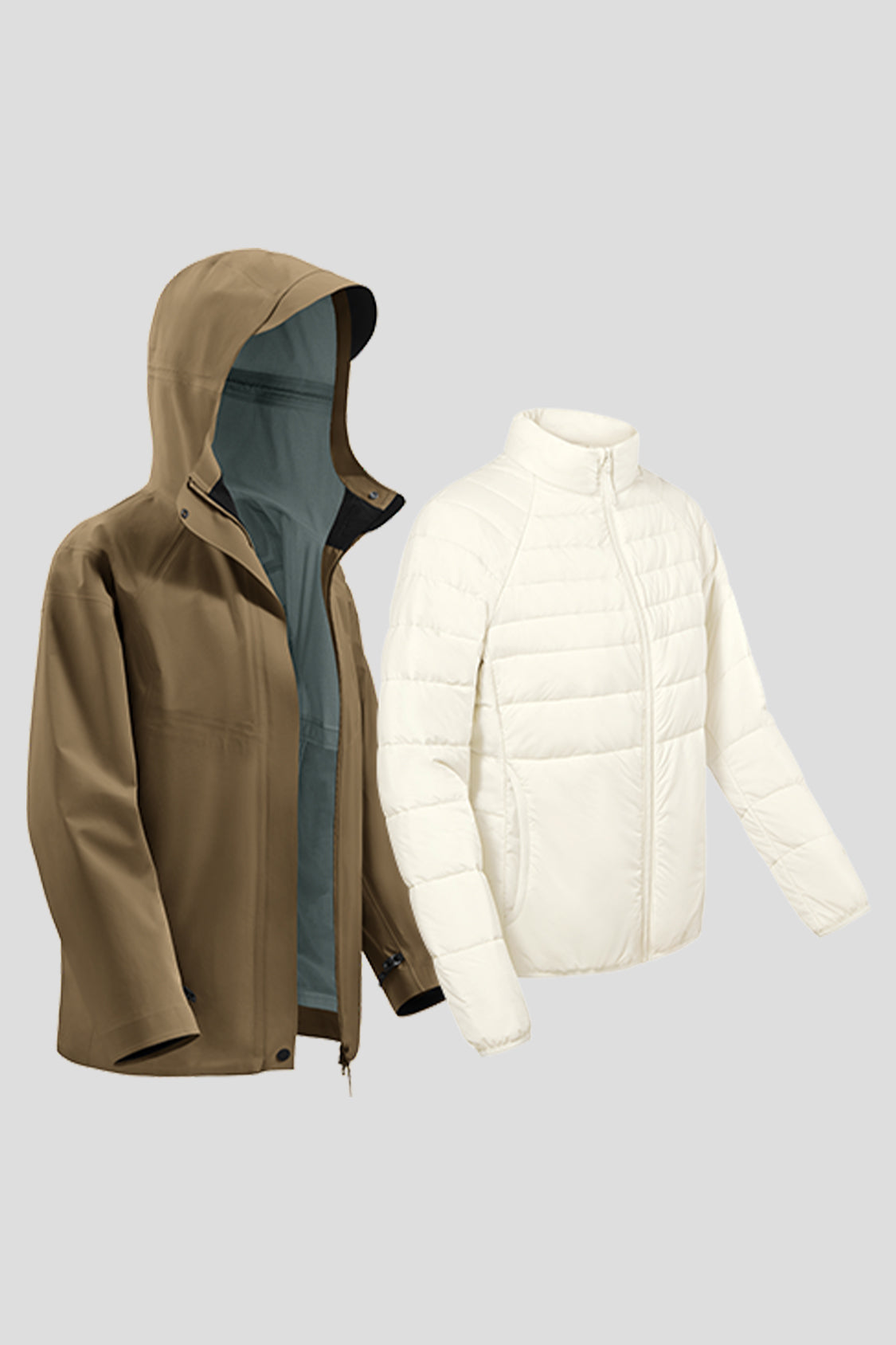 Women's 3-in-1 Waterproof Windproof Fleece Lined Interchangeable Jacket - Outdoor Hiking, Skiing & Winter Travel Coat