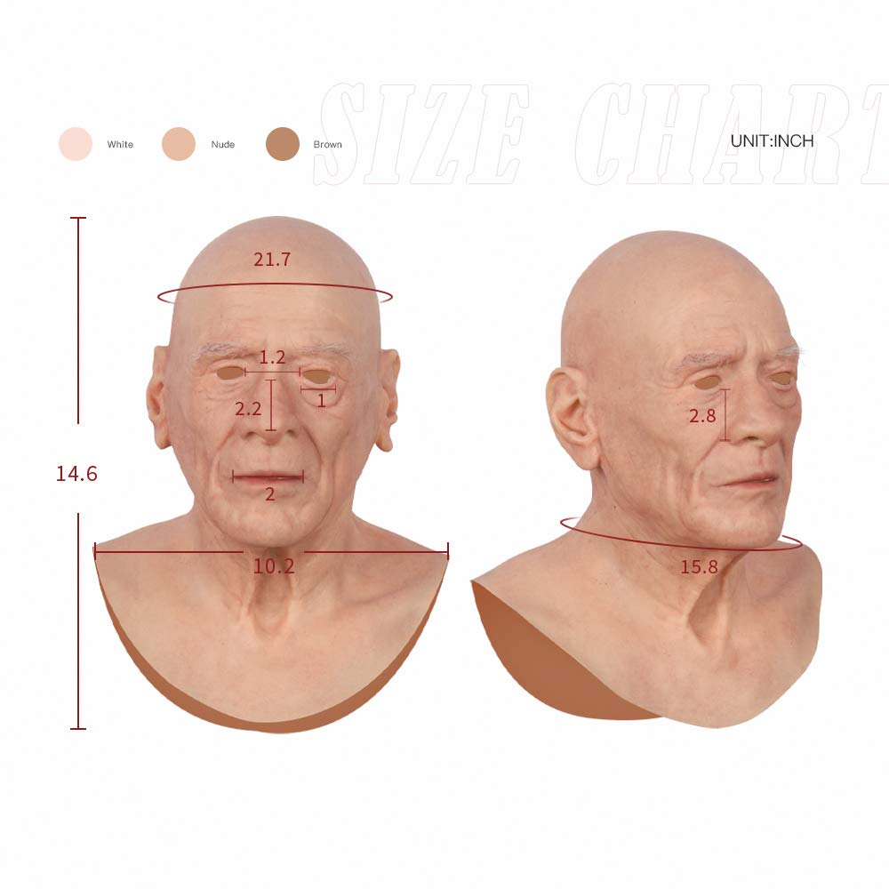 Realistic KUMIHO Silicone Old Man Mask for Adults - Halloween Cosplay, Disguise Costume & Crossdressing Accessory - Perfect for Parties, Pranks and Theatrical Performances