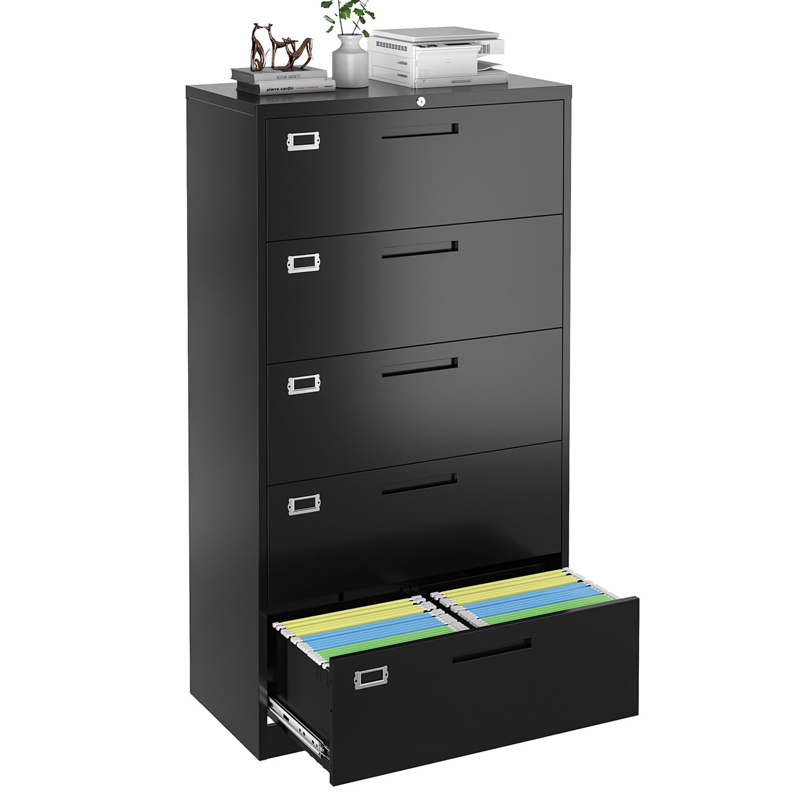 5-Drawer Metal Lateral File Cabinet with Lock - 64