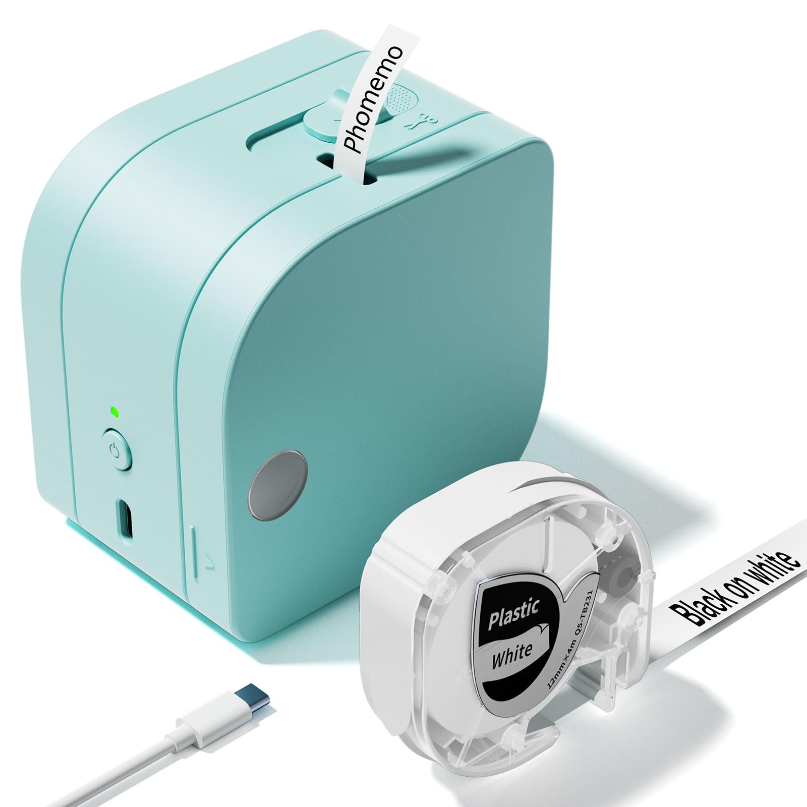 Phomemo P12 Pro Bluetooth Label Maker Machine - Wireless Mini Label Printer with Multiple Templates, Green Tape for Office, Home & Kitchen Organization | Perfect for Storage, Pantry & Crafting