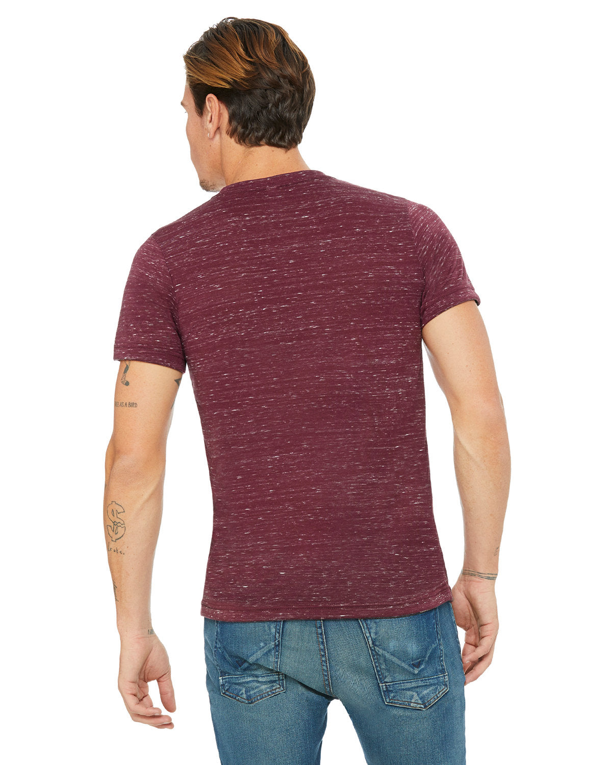 Bella + Canvas 3655C Unisex Textured Jersey V-Neck T-Shirt - Soft Comfortable Casual Tee for Men & Women - Perfect for Everyday Wear, Gym, and Layering