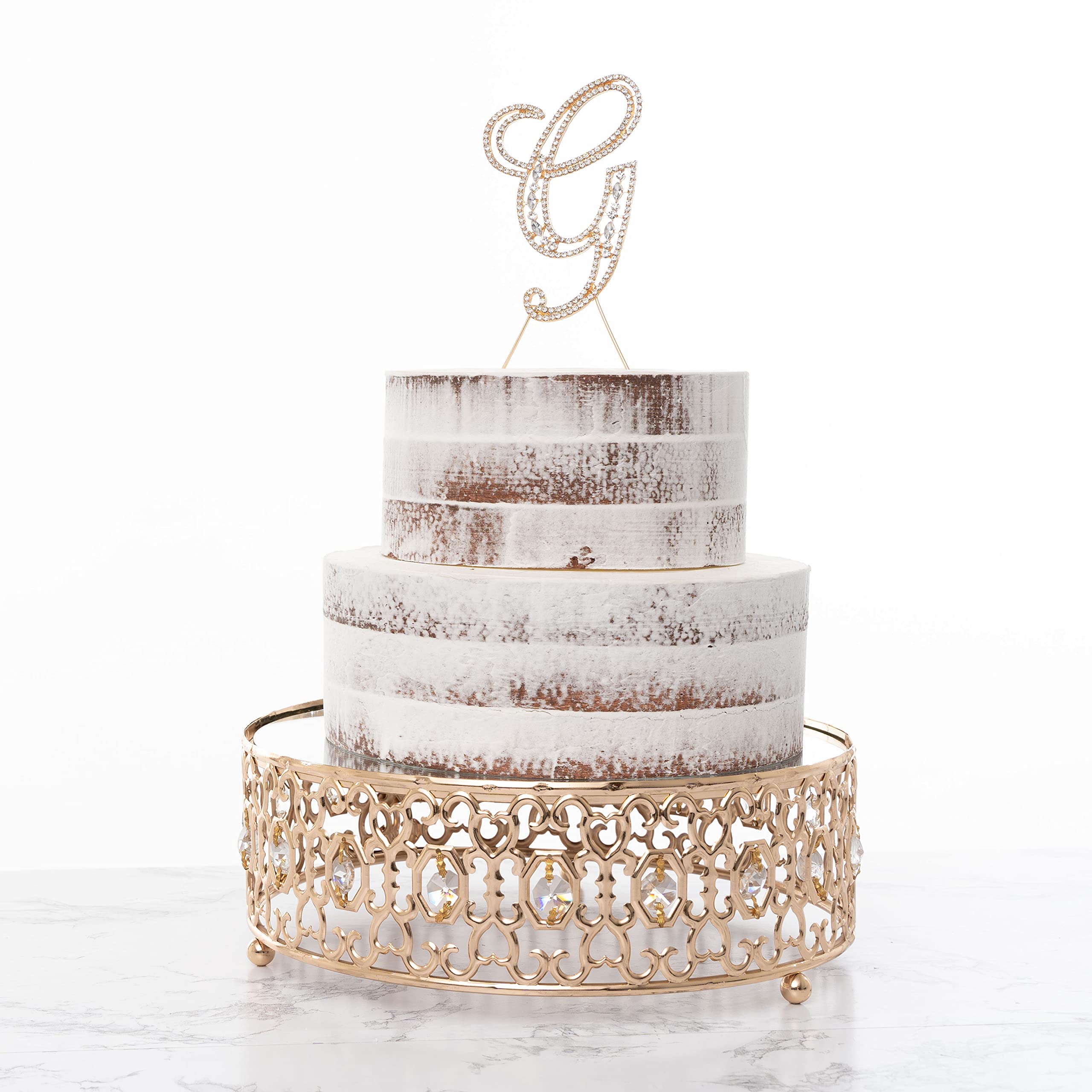 Sparkly Rhinestones Gold Monogram Cake Topper Letter A - Elegant Wedding, Birthday, Gender Reveal & Anniversary Cake Decoration for Special Celebrations