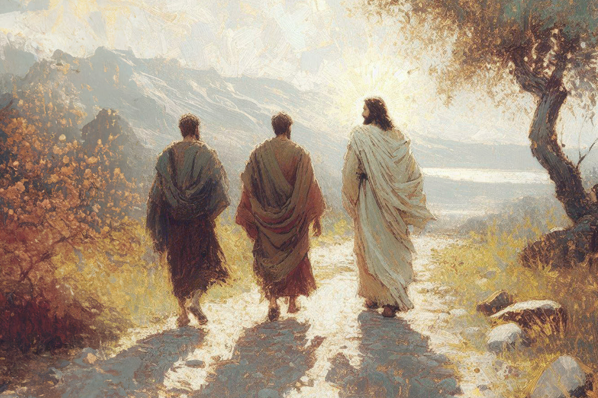 Jesus Went With Them - Inspirational Christian Wall Art for Home & Church Decor - Perfect for Living Room, Bedroom, and Sunday School