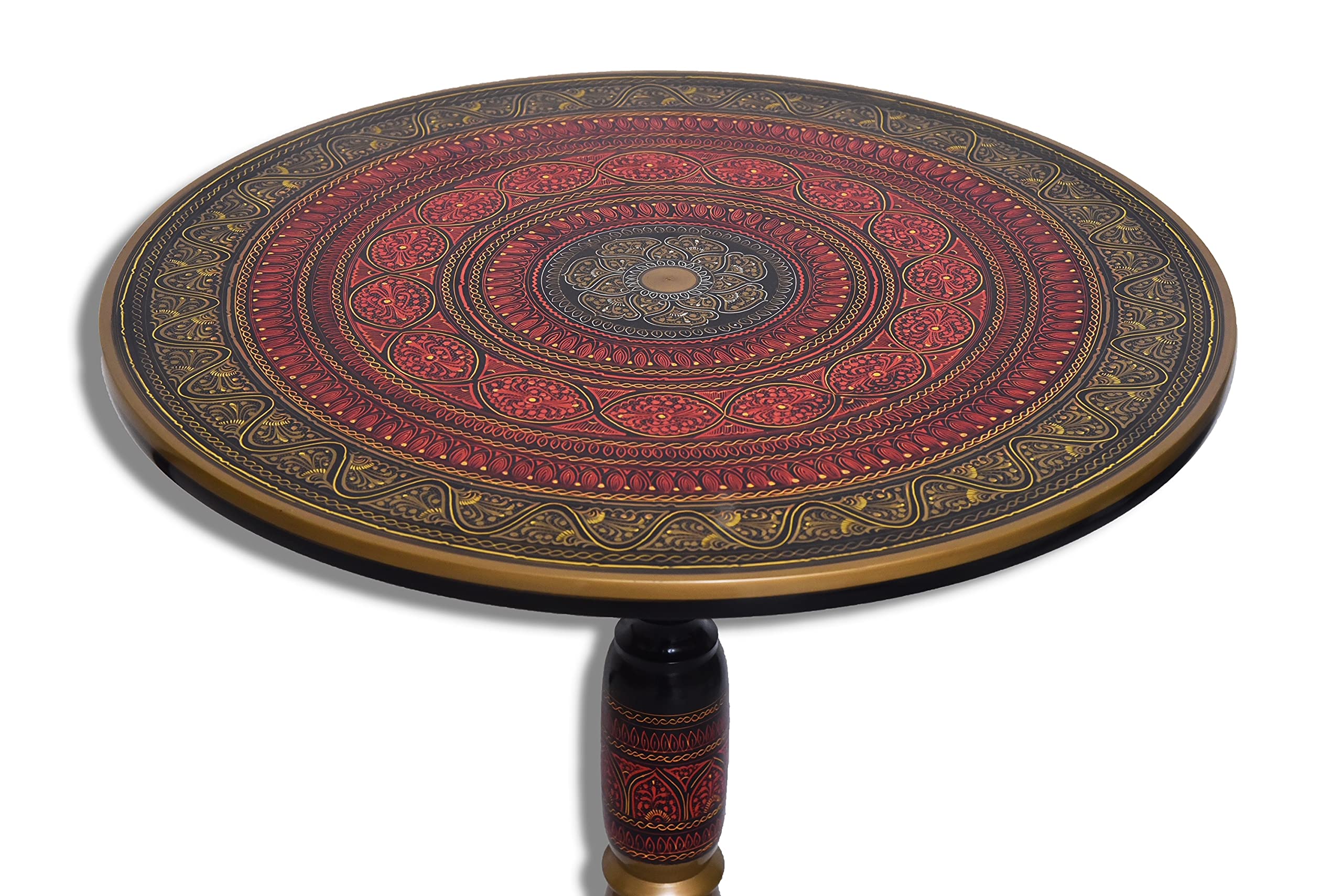 Handmade Wooden Coffee Table with Vintage Design - Rustic Decorative Living Room Furniture - Perfect for Home Decor, Farmhouse Style & Cozy Spaces (Ruby Gold Finish)