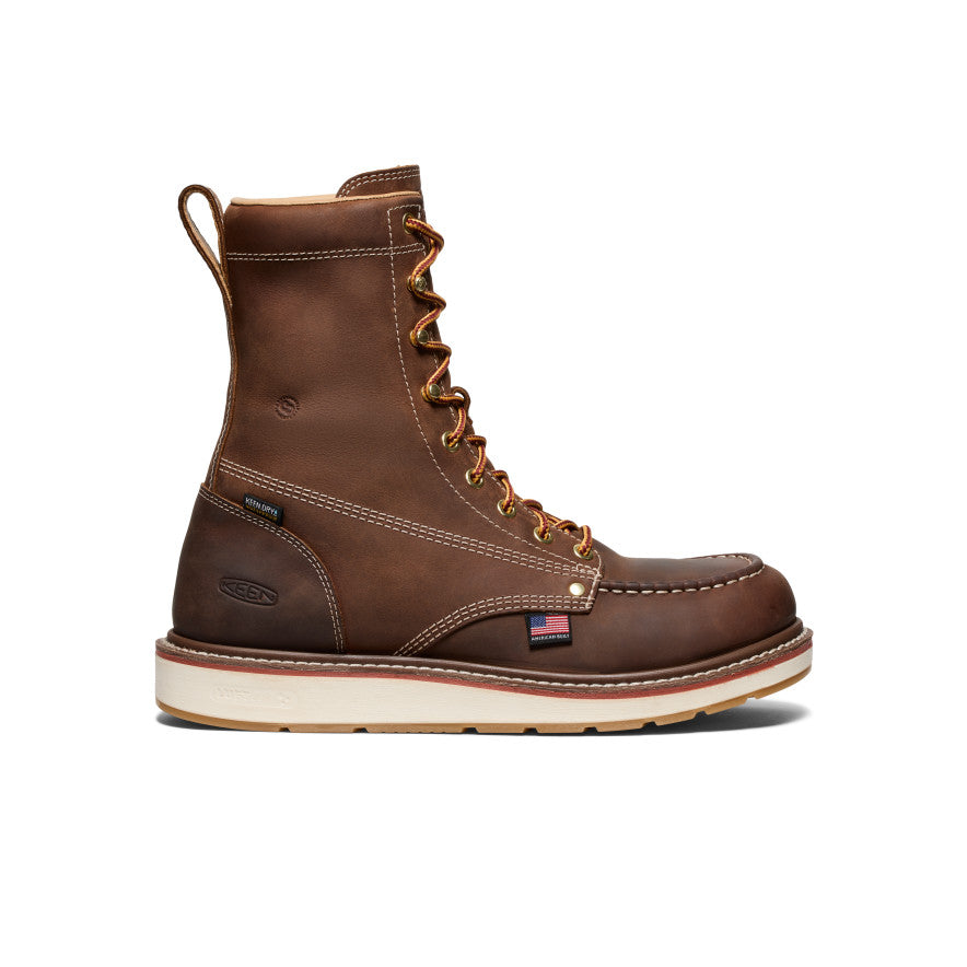 Men's Liberty 8 Waterproof Work Boot with Carbon Toe - Leather Brown/Gum Sole | Durable Safety Boots for Construction, Hiking & Outdoor Work