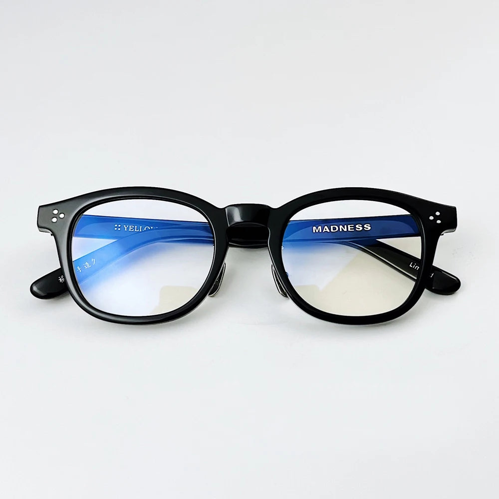 Stylish Black Unisex Square Acetate Eyeglasses with Full Rim - Trendy Reading Glasses for Men & Women - Perfect for Office, Reading & Fashion Accessories