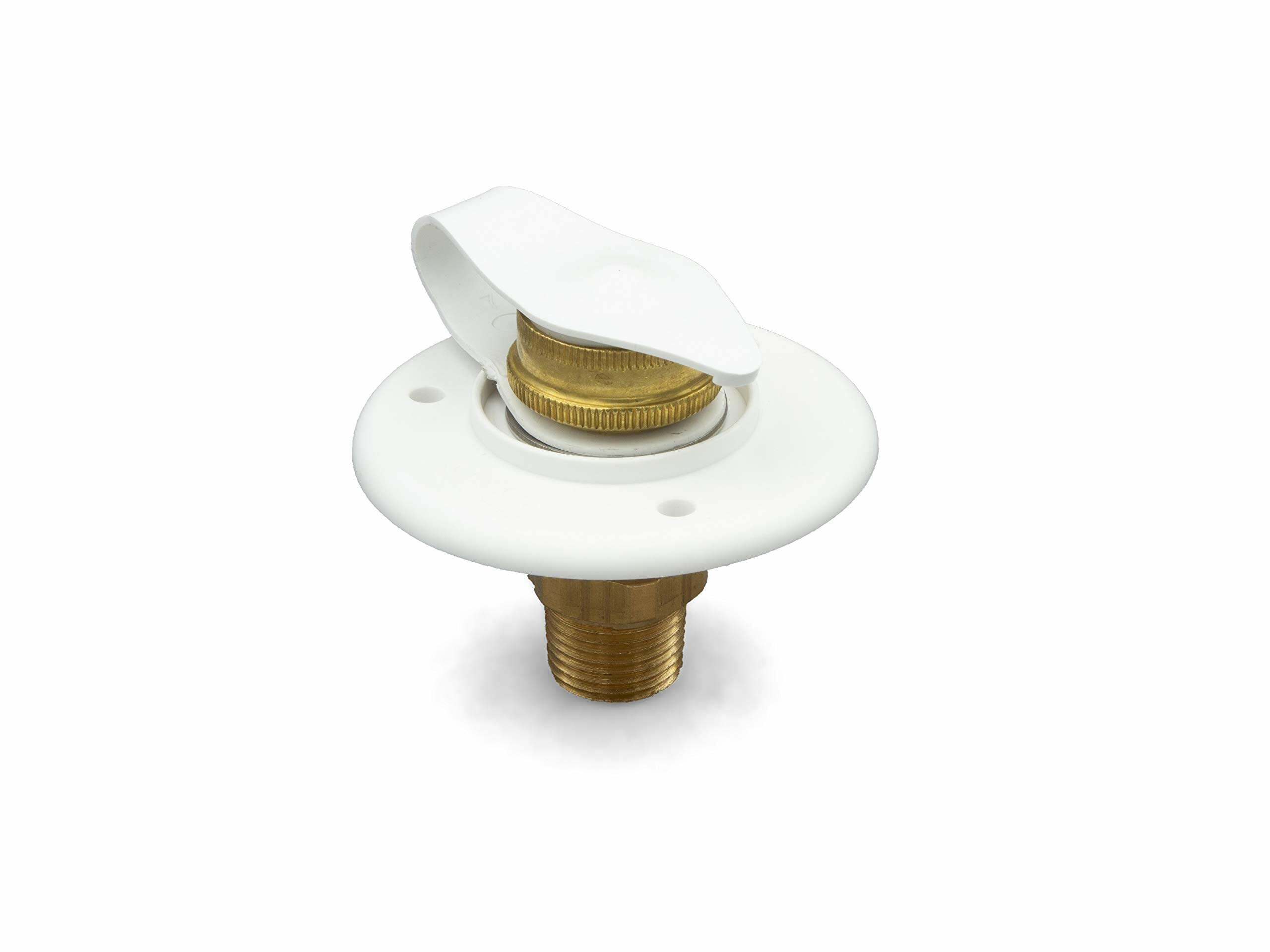 Thetford RV Water Inlet Flusher Replacement Part - Polar White (PN 94234) | B&B Molders Camper Accessories Without Check Valve | Perfect for RV Toilet Maintenance & Camper Plumbing Repairs