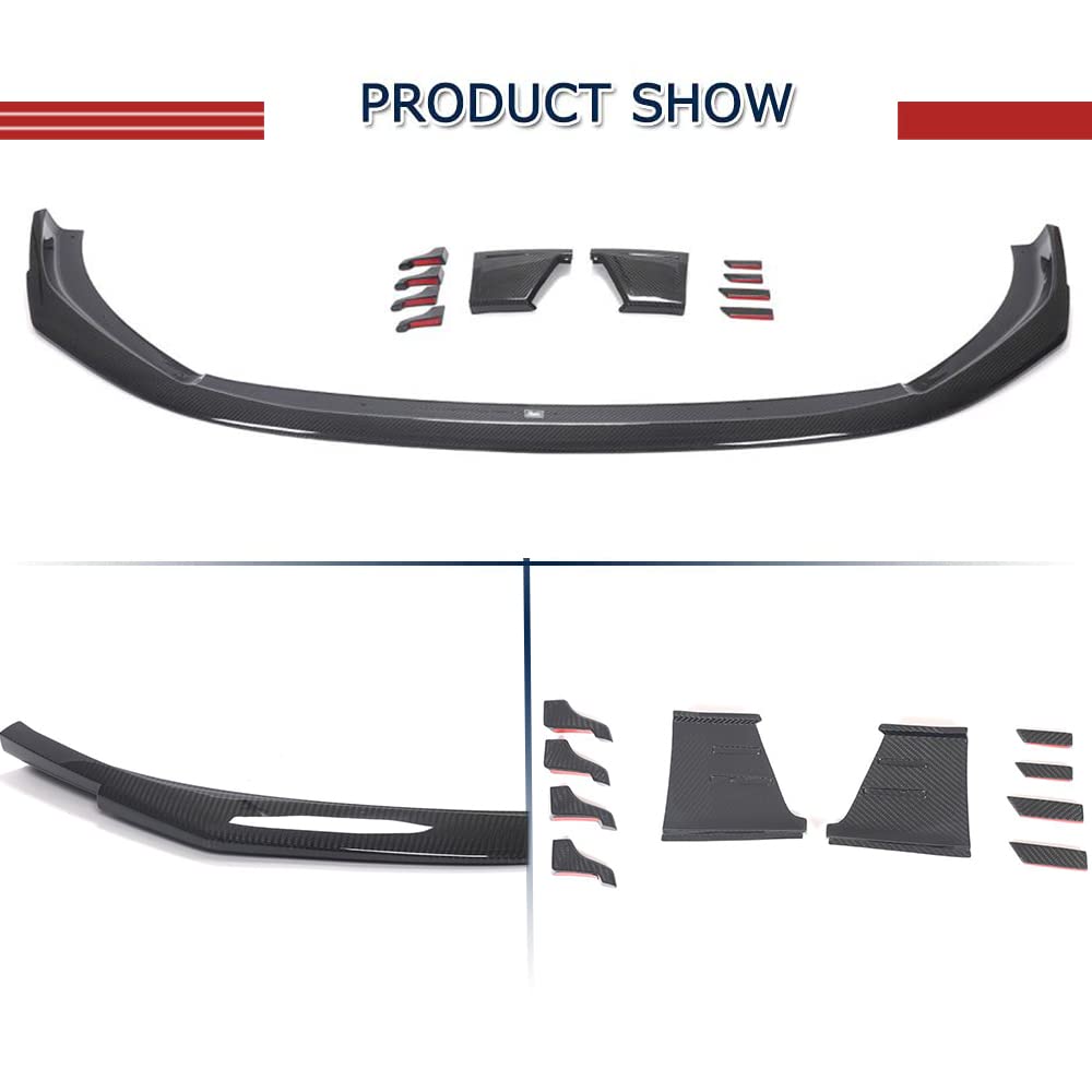 Carbon Fiber Front Bumper Lip for Audi RS4 2019 | OEM Style Chin Spoiler | Body Kit Upgrade | Enhanced Aerodynamics & Sporty Look | Perfect for Car Enthusiasts & Street Racing
