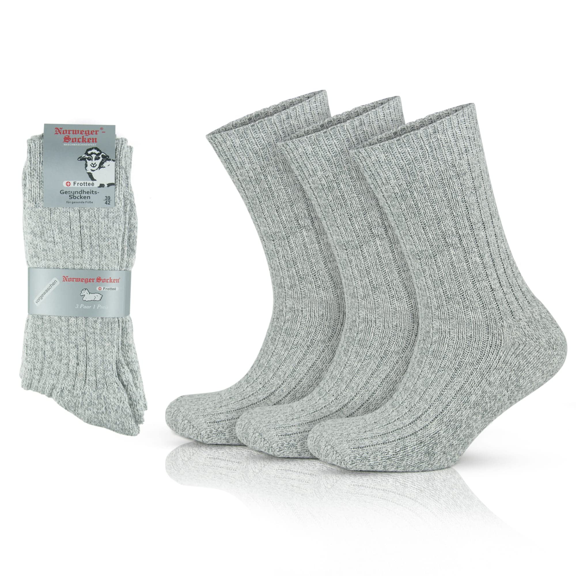 GoWith 3 Pairs Men's Thick Merino Wool Socks - Warm Winter Crew Socks for Hiking, Skiing & Outdoor Activities | Thermal Full-Terry Fuzzy Knit Socks for Cold Weather Comfort