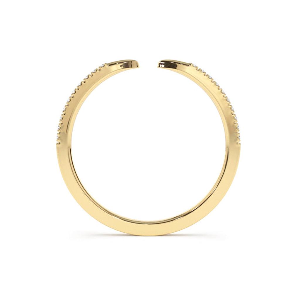 Pavé Diamond Claw Stacking Open Ring for Women - Elegant Adjustable Stackable Band for Everyday Wear & Special Occasions
