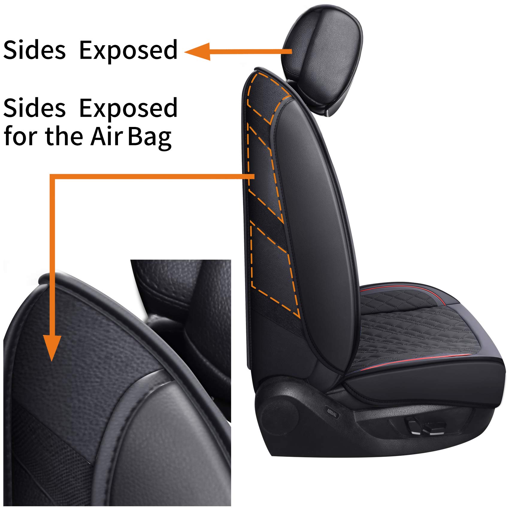 Premium Dodge Ram Seat Covers - Full Set for 2009-2025 1500/2010-2024 2500/3500 (Crew/Double/Mega/Quad Cab) - Fits Tradesman/Classic/Laramie/Bighorn/Longhorn Models - Durable Black & Red Design - Perfect for Work Trucks, Off-Roading & Daily Commutes
