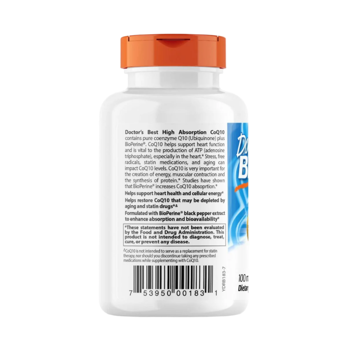 Doctor's Best High Absorption CoQ10 with BioPerine 100mg - 120 Softgels for Heart Health & Energy Support | Supports Cardiovascular Function & Cellular Energy Production
