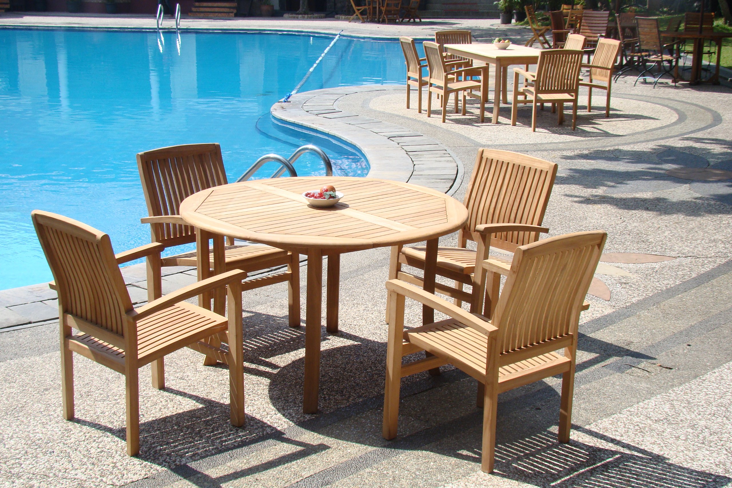 Premium 5-Piece Teak Wood Outdoor Dining Set - 48