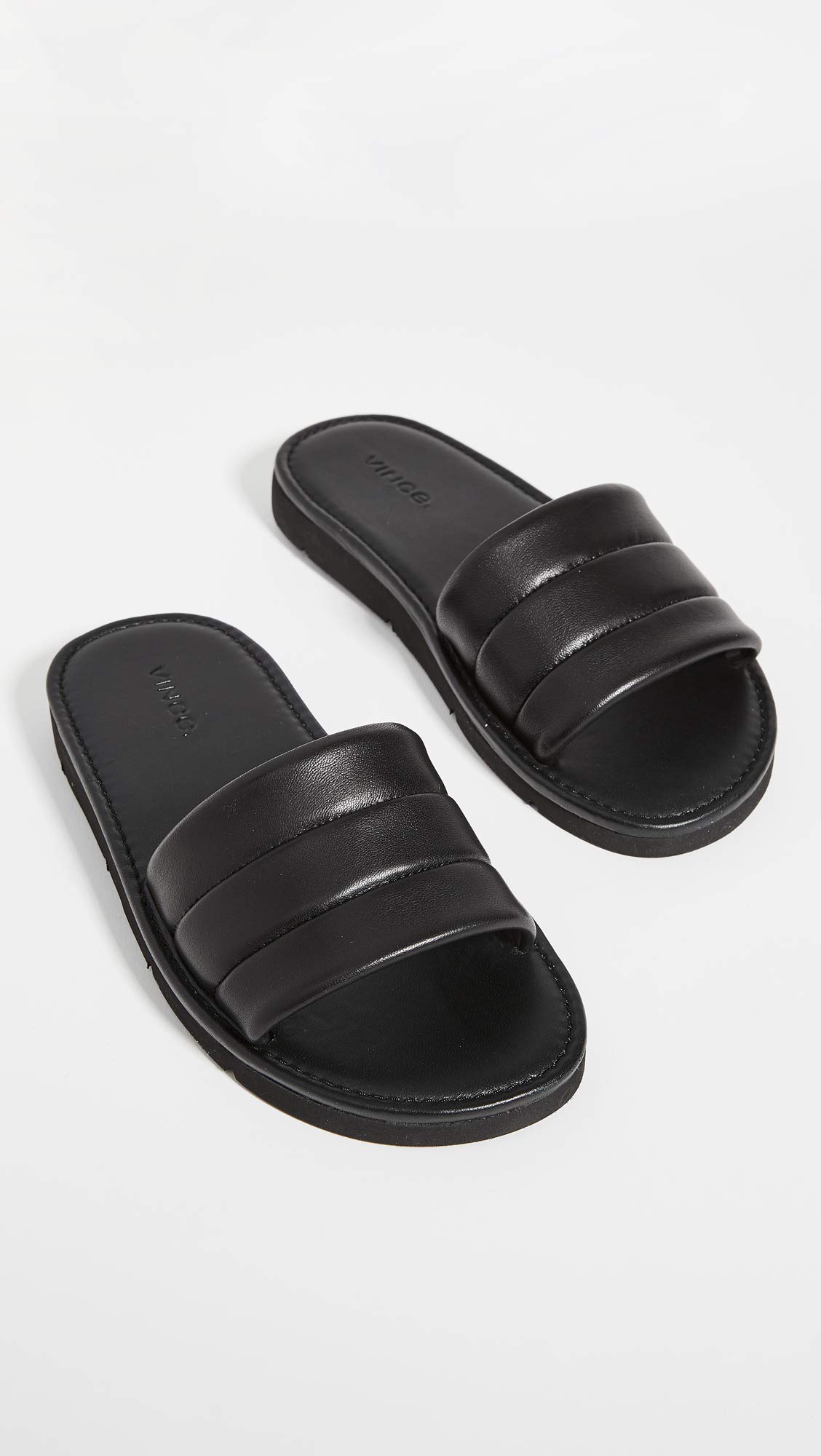 Vince Women's Olina Sandals - Comfortable Leather Slide Sandals for Summer | Casual Beach Walking, Vacation Outfits, Everyday Wear