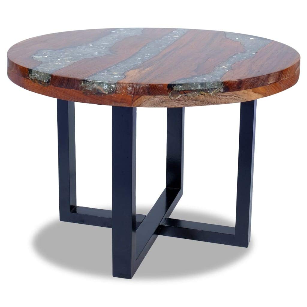 Handmade Solid Teak Wood Round Coffee Table - 23.6