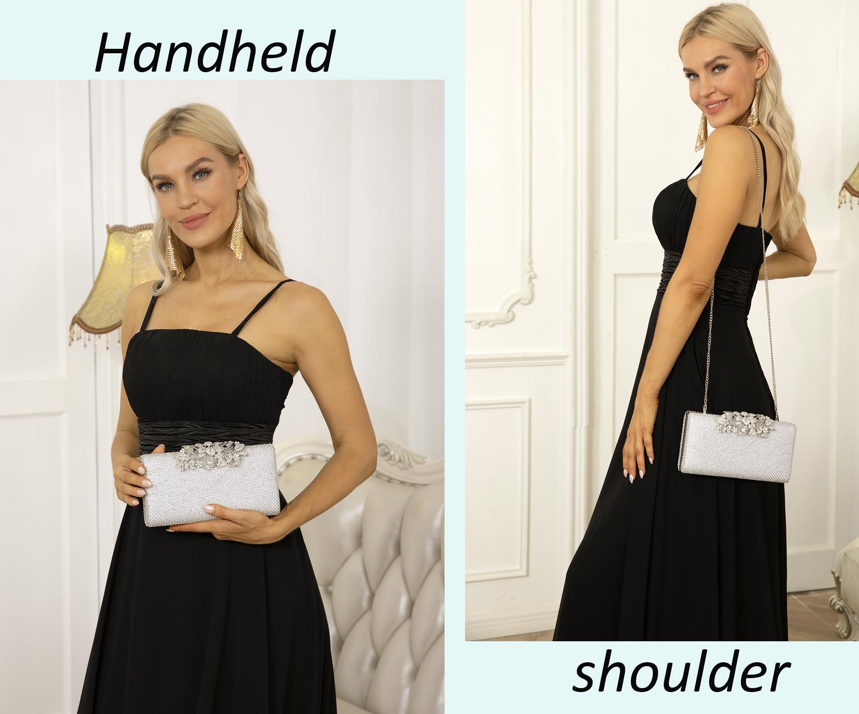 Sparkly Evening Handbags for Women - Elegant Party Clutch Purses for Weddings, Prom & Formal Events - Perfect for Night Out, Dinner Dates & Special Occasions