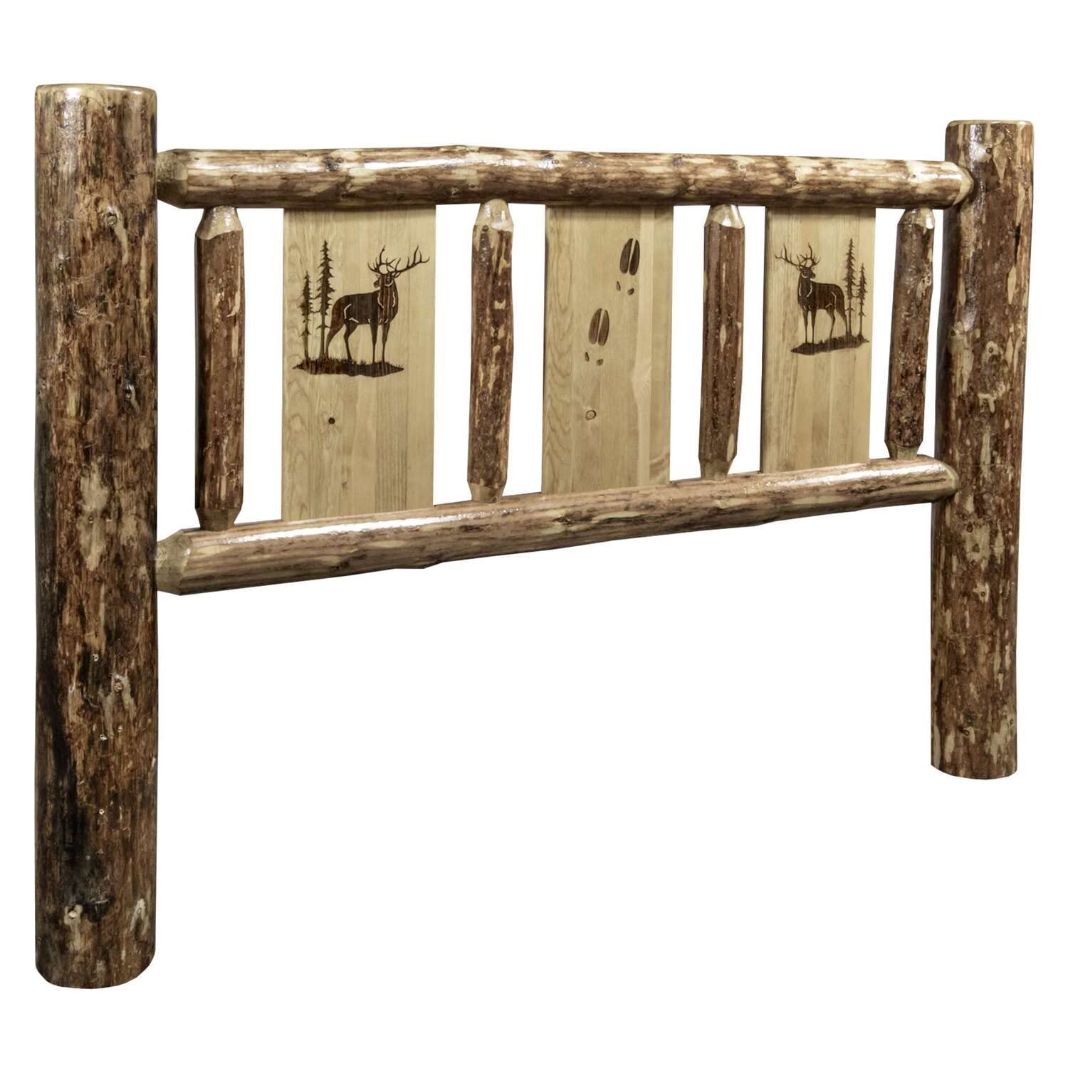 Montana Glacier Country Queen Size Wooden Headboard - Stained & Lacquered Finish for Bedroom Decor | Perfect for Rustic, Farmhouse & Lodge Style Bedrooms