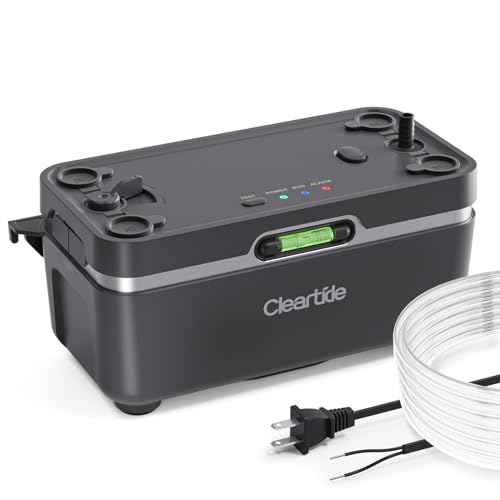 Ultra-Quiet 25dB HVAC Condensate Pump, 1/30 HP 135 GPH Automatic Drain Pump with Safety Switch & Tubing, 100-240V for AC, Furnace, Dehumidifier & Ice Maker - Perfect for Home, Office & Commercial Cooling Systems