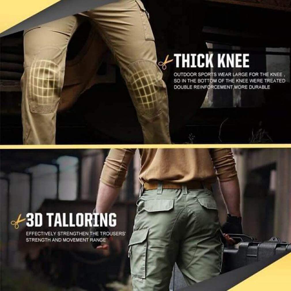 Men's Tactical Waterproof Cargo Pants - Outdoor Combat Hiking Work Pants with Ripstop & Water Repellent Technology (Green, 6XL) - Perfect for Military Training, Hunting, Camping & Outdoor Adventures