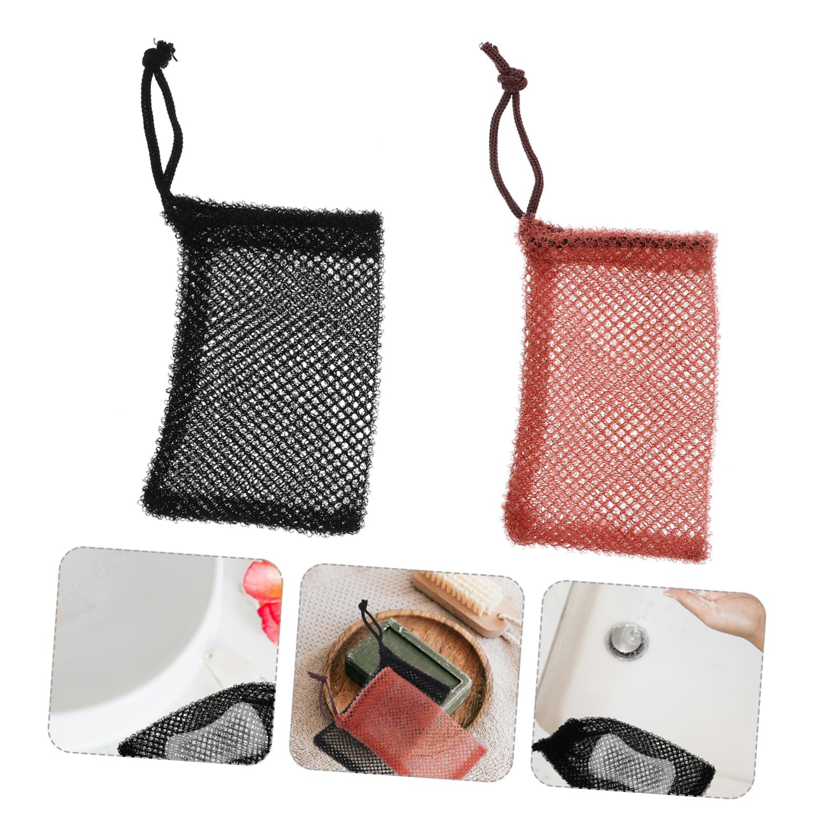 iPetboom 2-Pack Exfoliating Soap Pouch Net - Gentle Face & Body Scrub, Hanging Lanyard for Shower, Bath & Travel | Soap Saver Bag for Men & Women