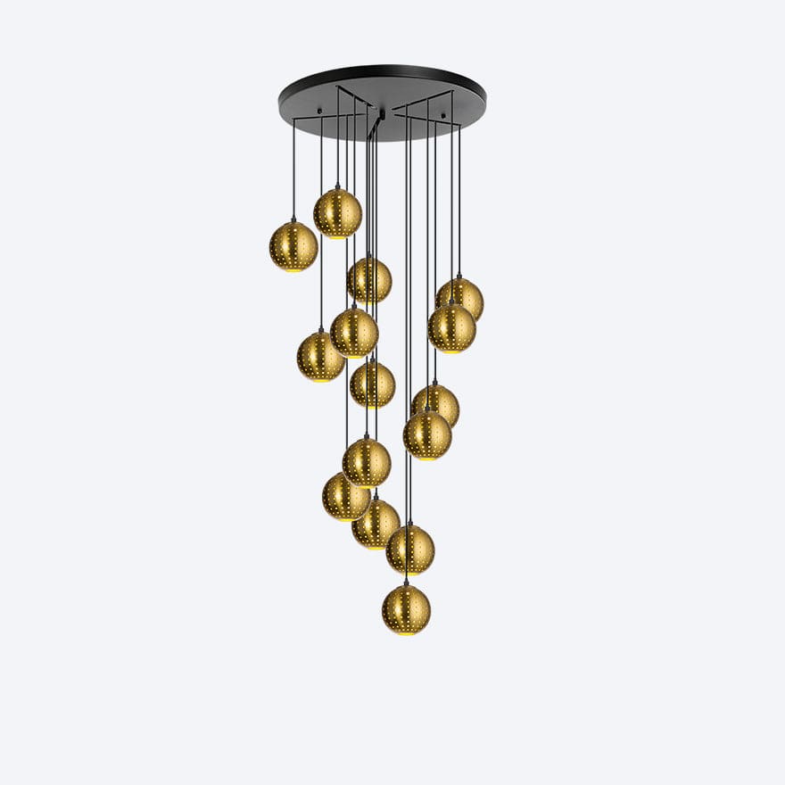 YOSH 15-Light Modern Crystal Drop Chandelier - Elegant Dining Room Lighting Fixture for Home Decor, Living Room & Bedroom Ceiling Lamp