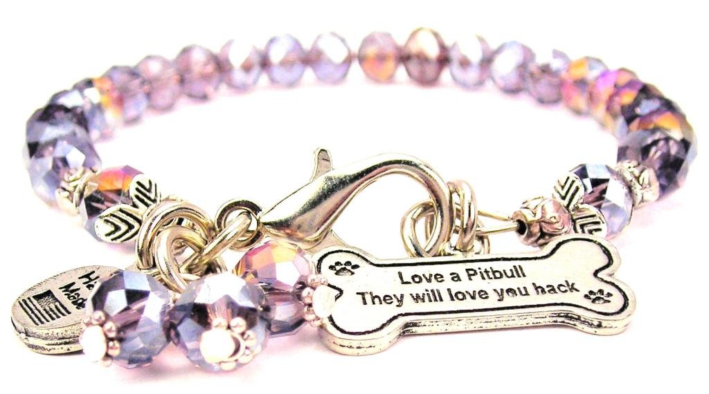 Lavender Purple Crystal Dog Lover Bracelet for Pitbull Owners - Heartwarming Gift for Pet Lovers | Perfect for Daily Wear & Special Occasions